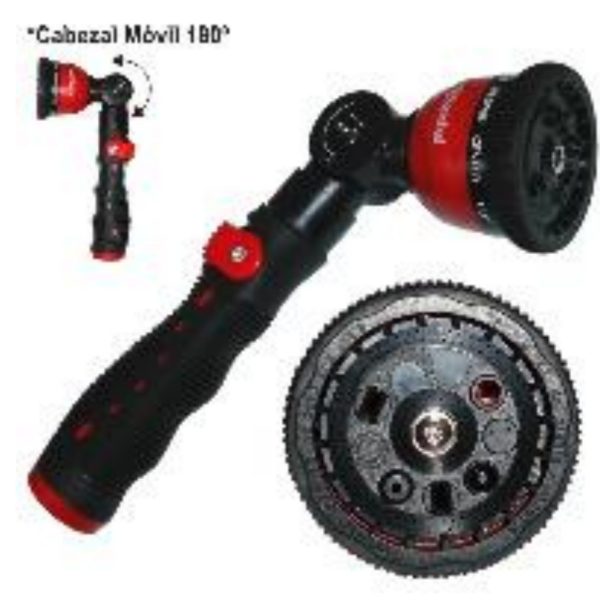 Rociador pistola 1/2 x 9" de 9 funciones